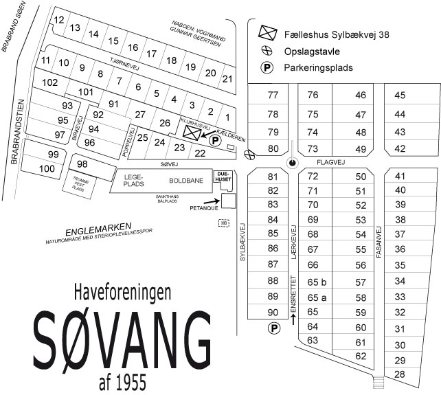 Oversigtskort over Haveforeningen Søvang